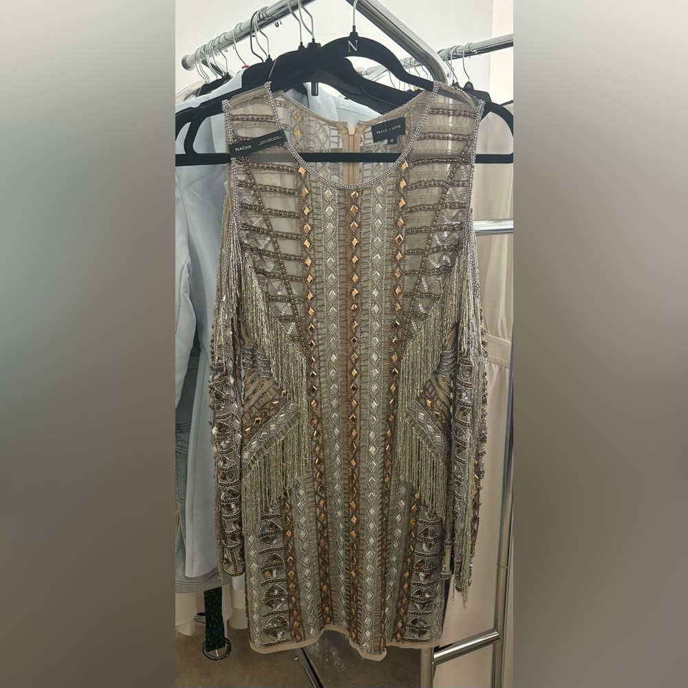 Embellished Fringe Dress